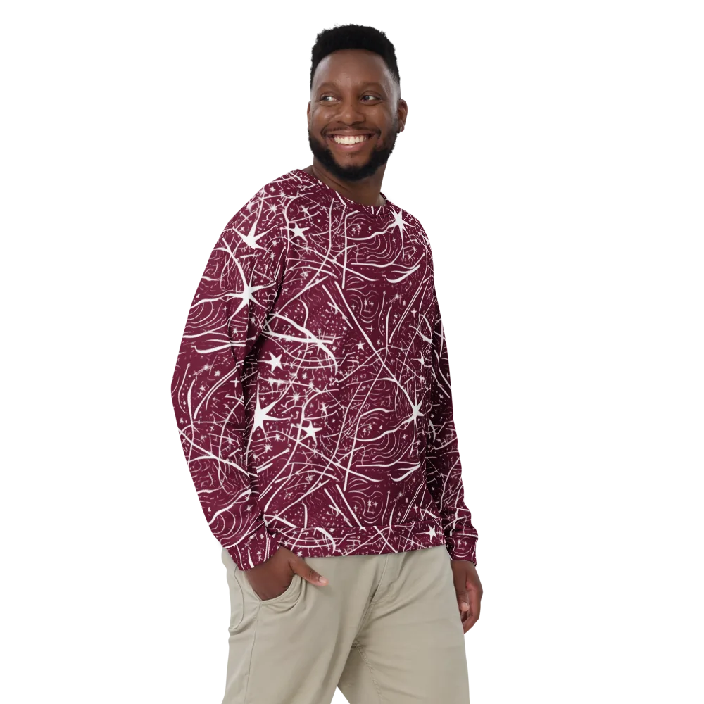 Burgundy Starfield on Sweatshirt — Front