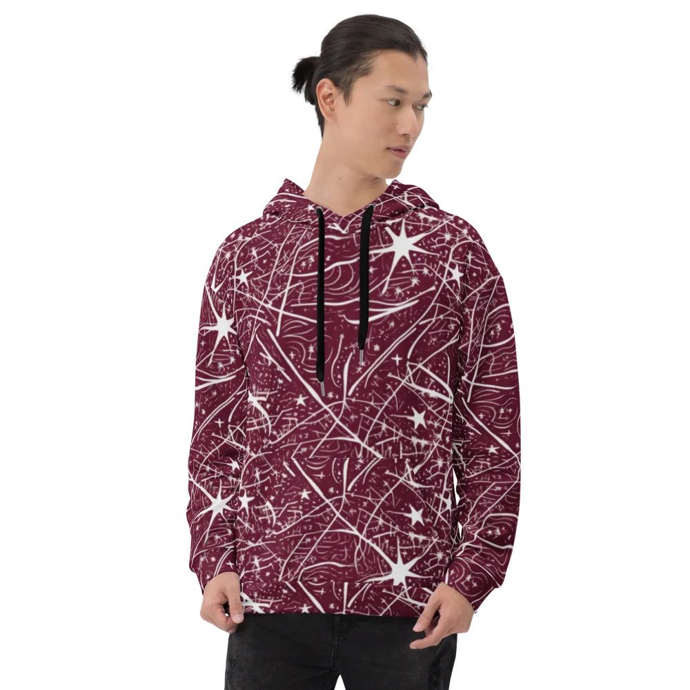 Burgundy Starfield on Hoodie — Front