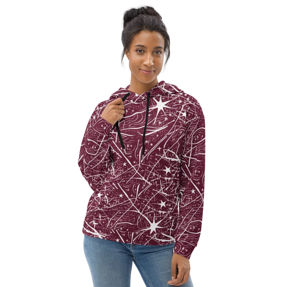Burgundy Starfield on Hoodie — Front