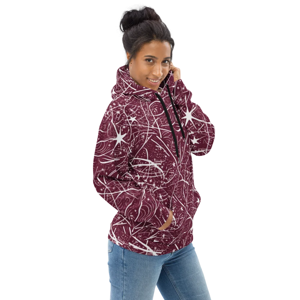 Burgundy Starfield on Hoodie — Right