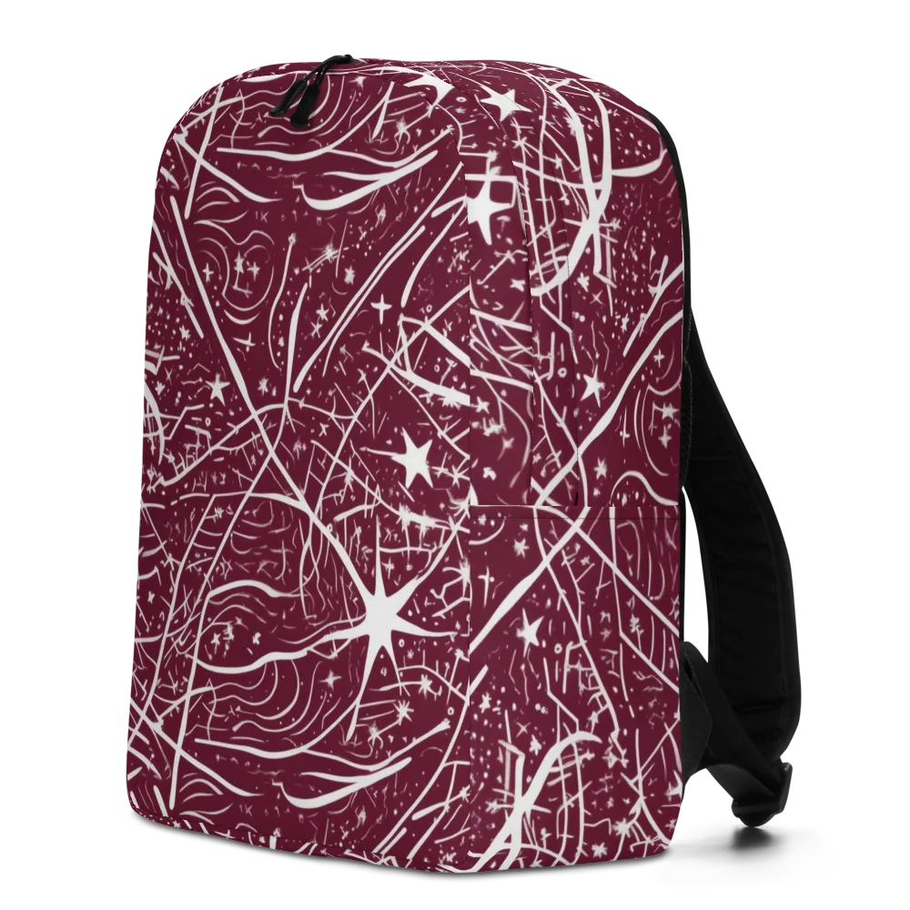 Burgundy Starfield on Minimalist Backpack — Left