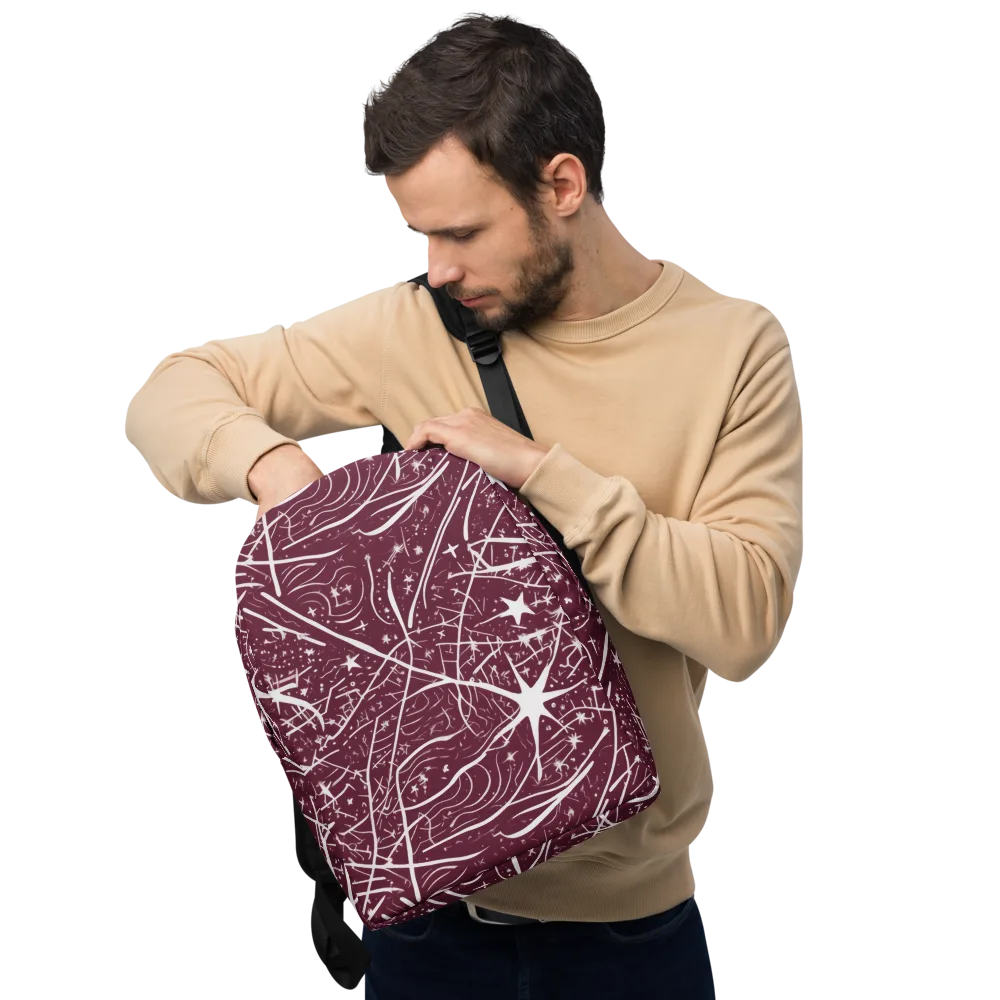 Burgundy Starfield on Minimalist Backpack — Front