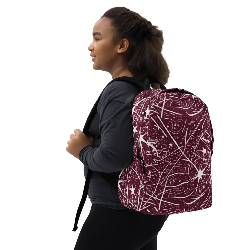 Burgundy Starfield on Minimalist Backpack — Right Front