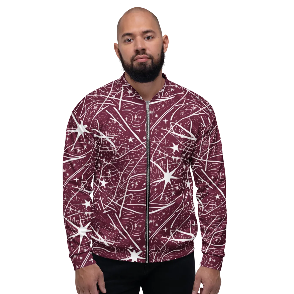 Burgundy Starfield on Bomber Jacket — Front