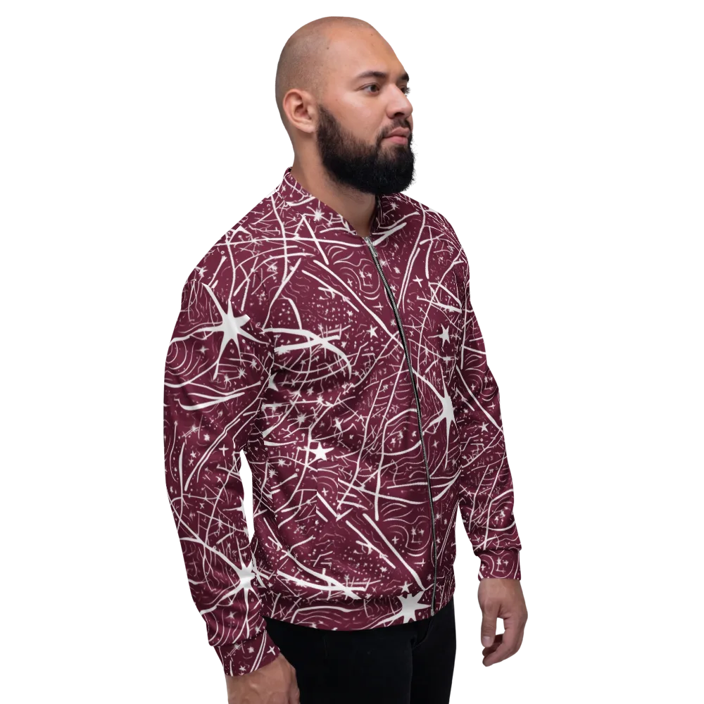 Burgundy Starfield on Bomber Jacket — Right
