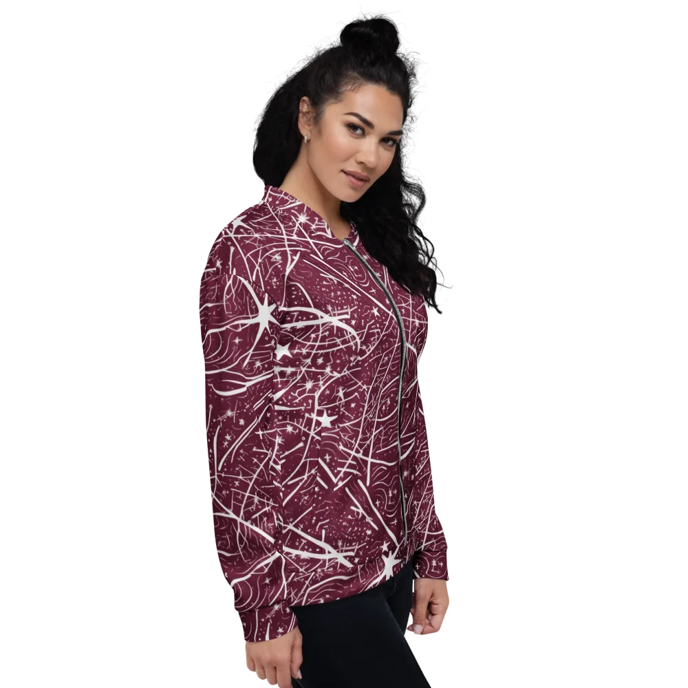 Burgundy Starfield on Bomber Jacket — Right
