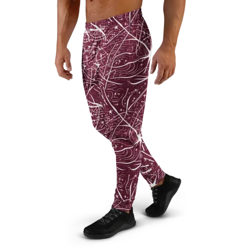 Burgundy Starfield on a Men's Joggers
