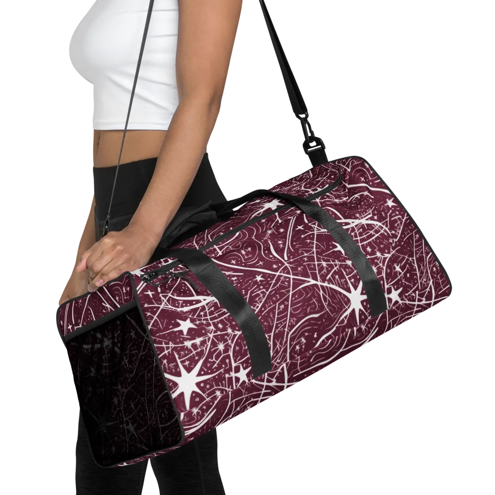 Burgundy Starfield on Duffle Bag — Front