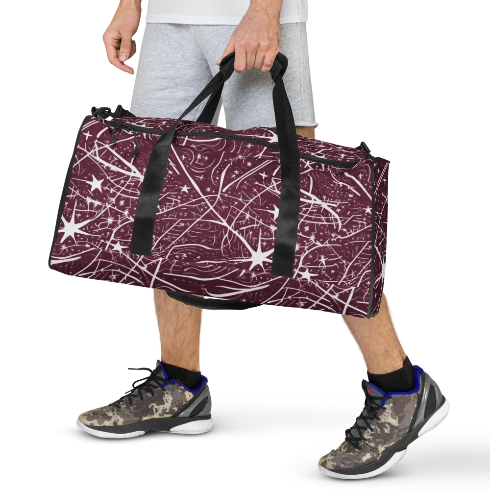 Burgundy Starfield on Duffle Bag — Front
