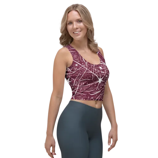 Burgundy Starfield on a Crop Top