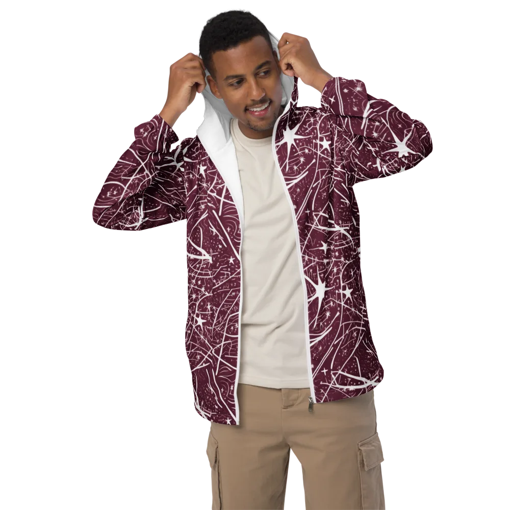 Burgundy Starfield on Men's Windbreaker — Front
