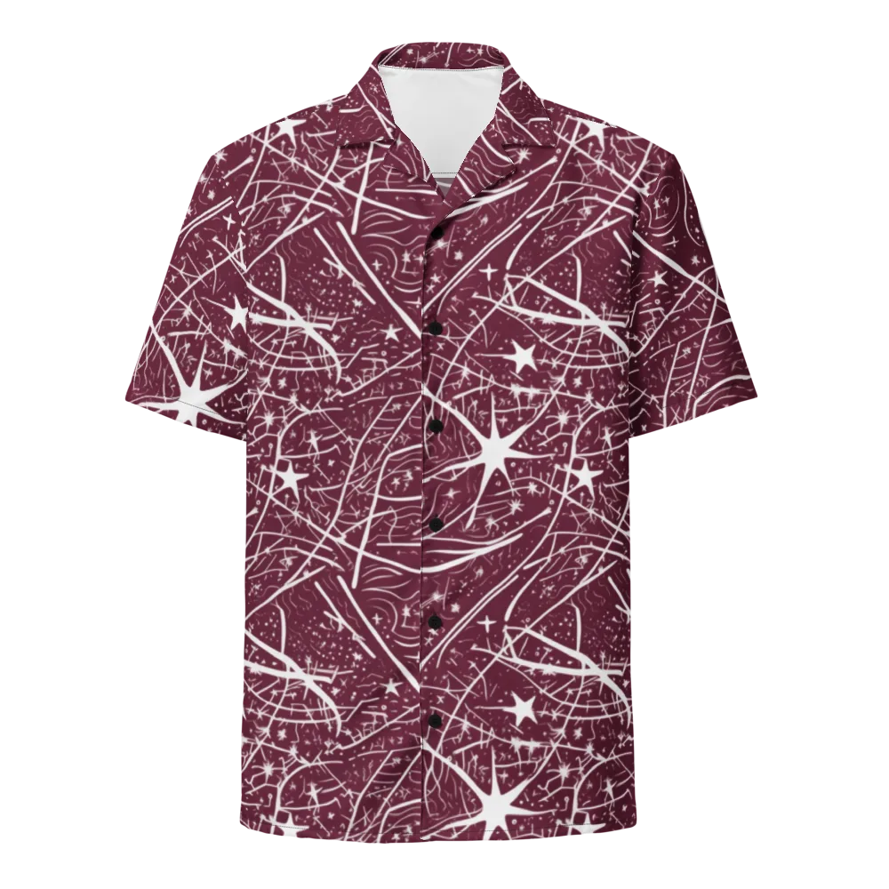 Burgundy Starfield on Button Shirt — Front