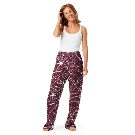 Burgundy Starfield on a Women's Pajama Pants