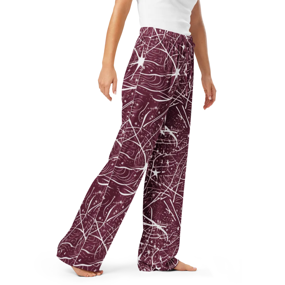 Burgundy Starfield on Women's Pajama Pants — Right Front