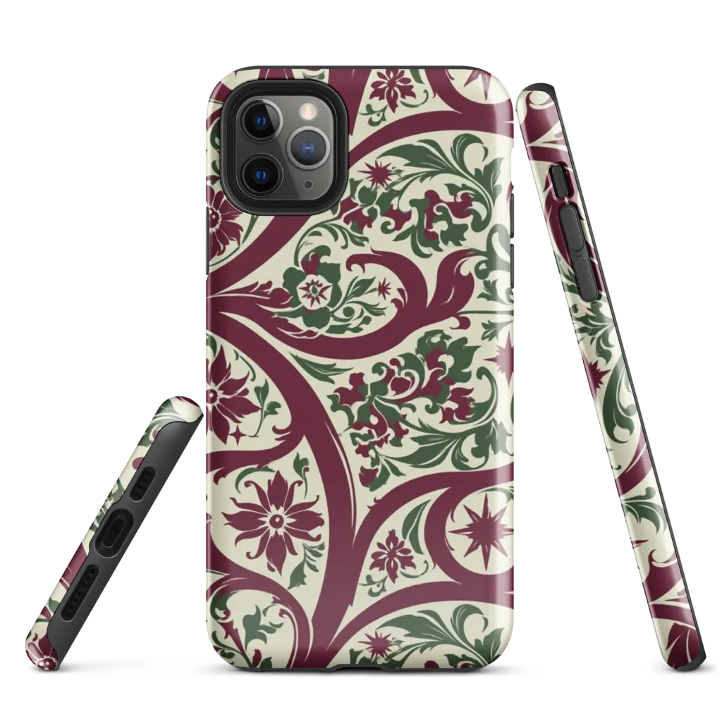 Burgundy Paisley Garden on Tough Case for iPhone® — Front