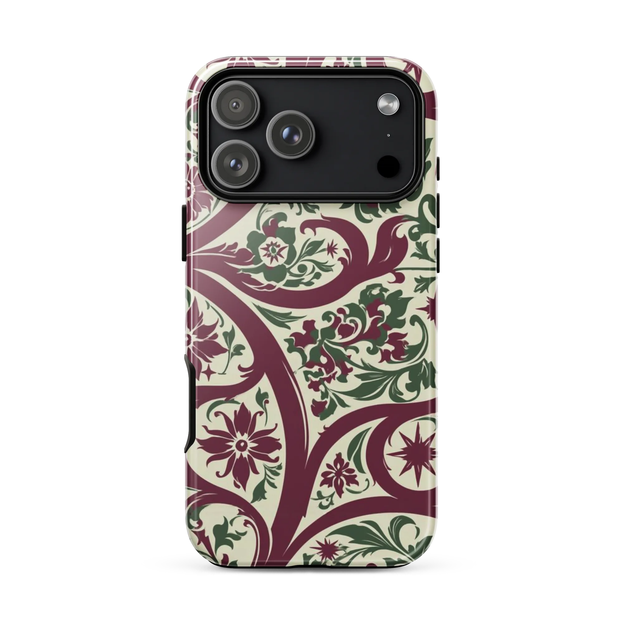 Burgundy Paisley Garden on Tough Case for iPhone® — Front