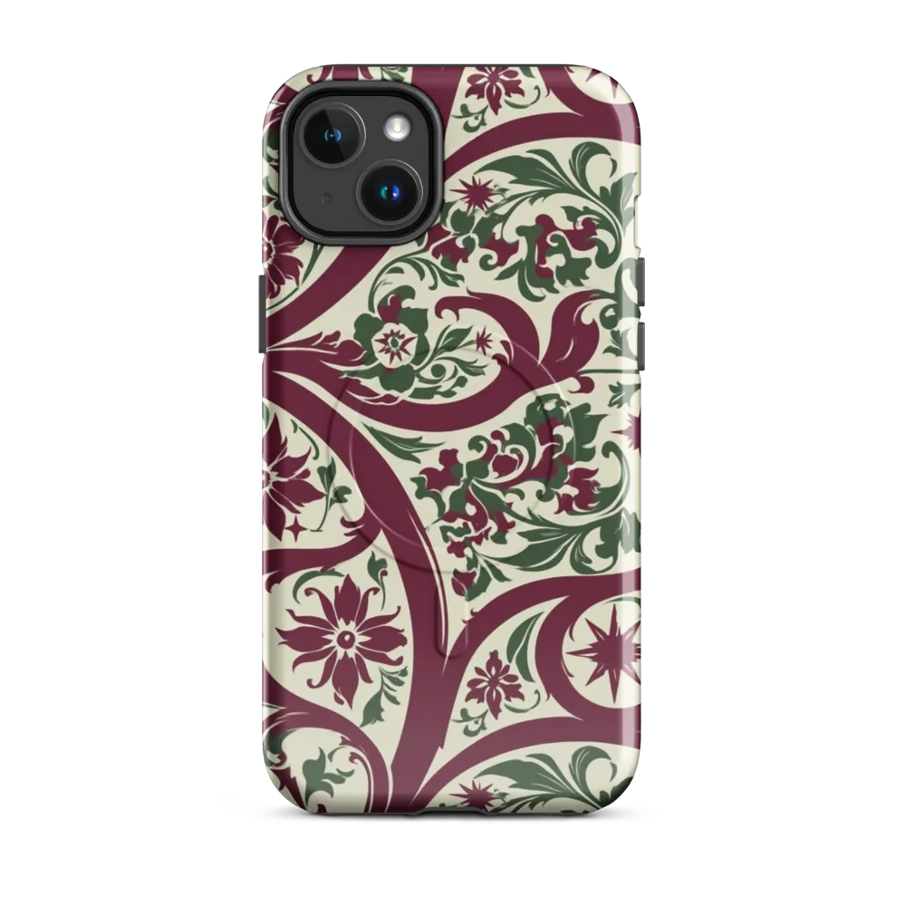 Burgundy Paisley Garden on MagSafe Tough Case for iPhone® — Front