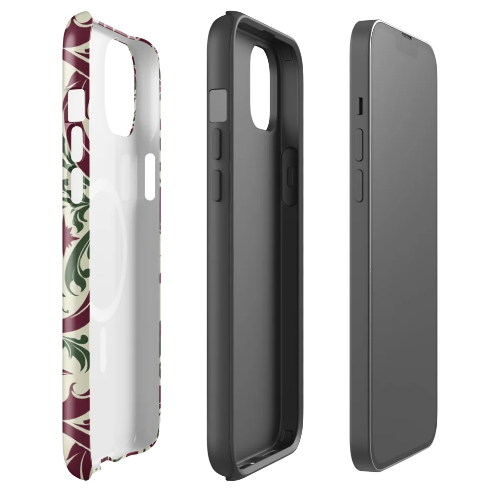 Burgundy Paisley Garden on MagSafe Tough Case for iPhone® — Front