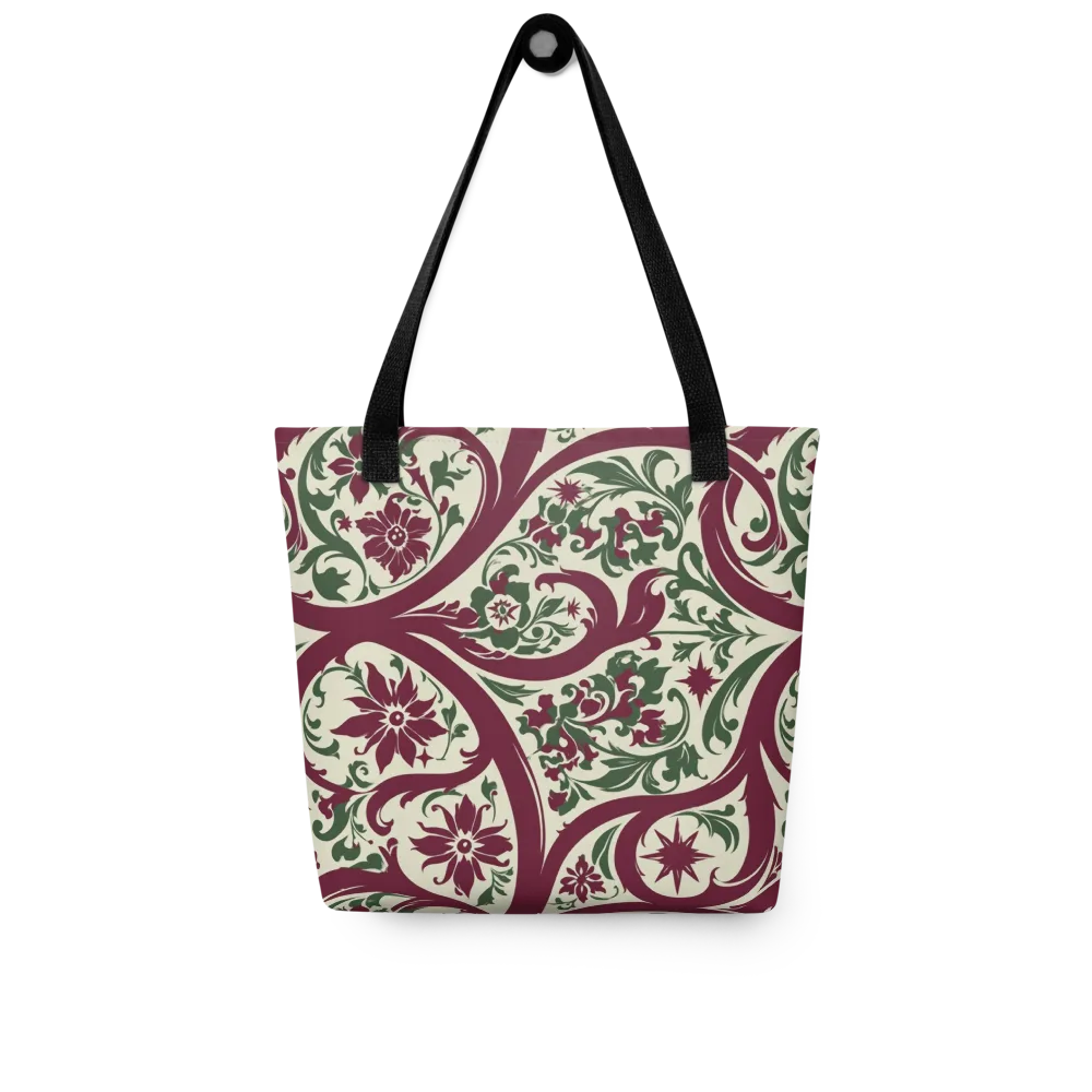 Burgundy Paisley Garden on Tote Bag — Front