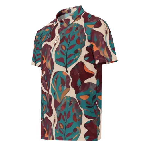 Ember Vine on a Men's Slim Fit Polo Shirt