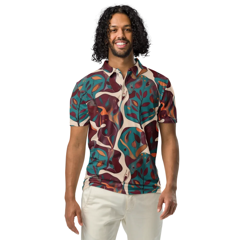 Ember Vine on Men's Slim Fit Polo Shirt — Front