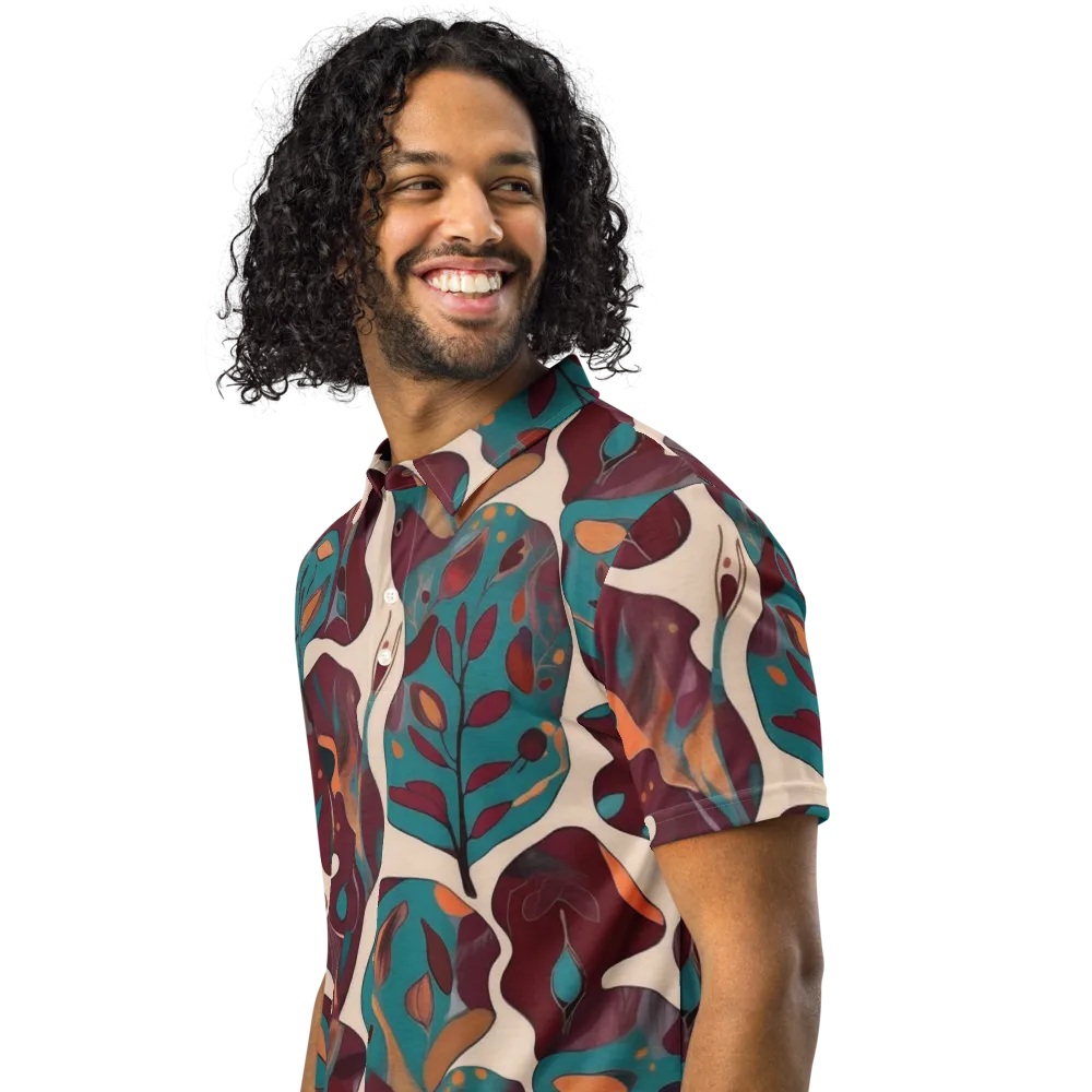 Ember Vine on Men's Slim Fit Polo Shirt — Left Front