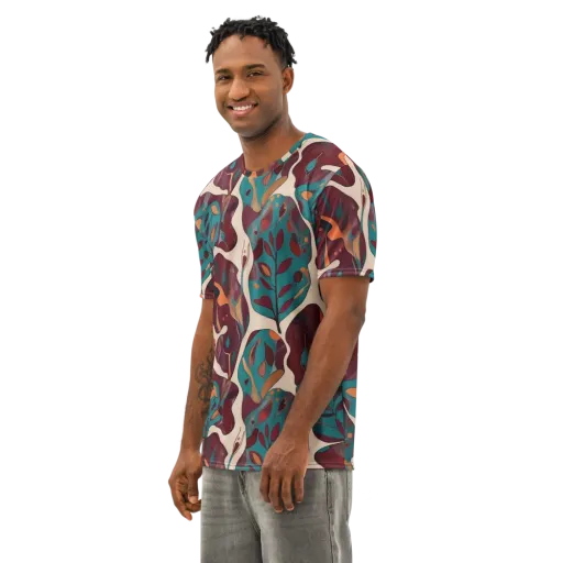 Ember Vine on a Men's Cotton Crew Neck T-Shirt
