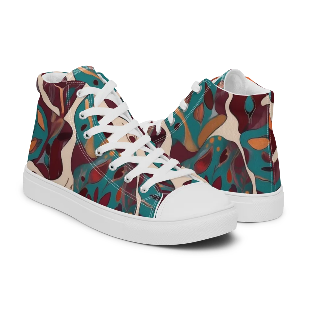 Ember Vine on Men's High Top Canvas Shoes — Right