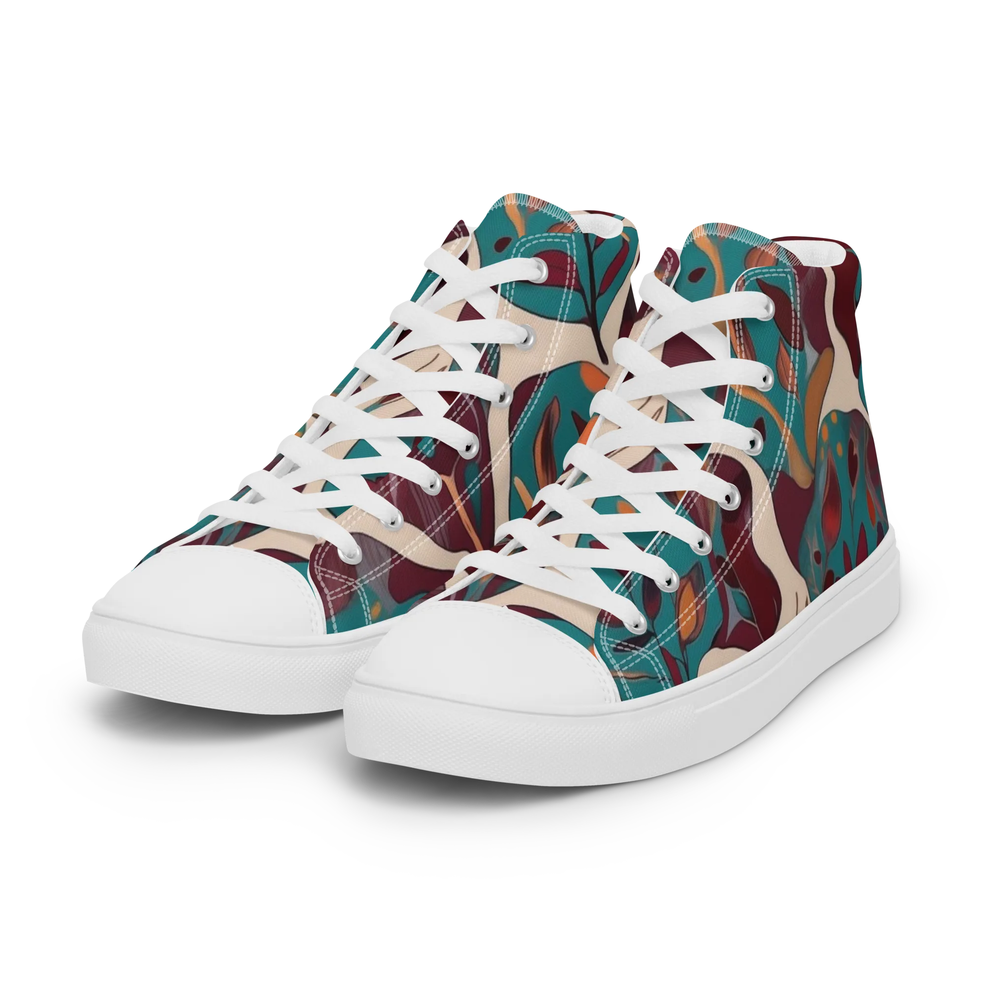 Ember Vine on Women's High Top Canvas Shoes — Left Front