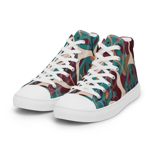 Ember Vine on a Women's High Top Canvas Shoes