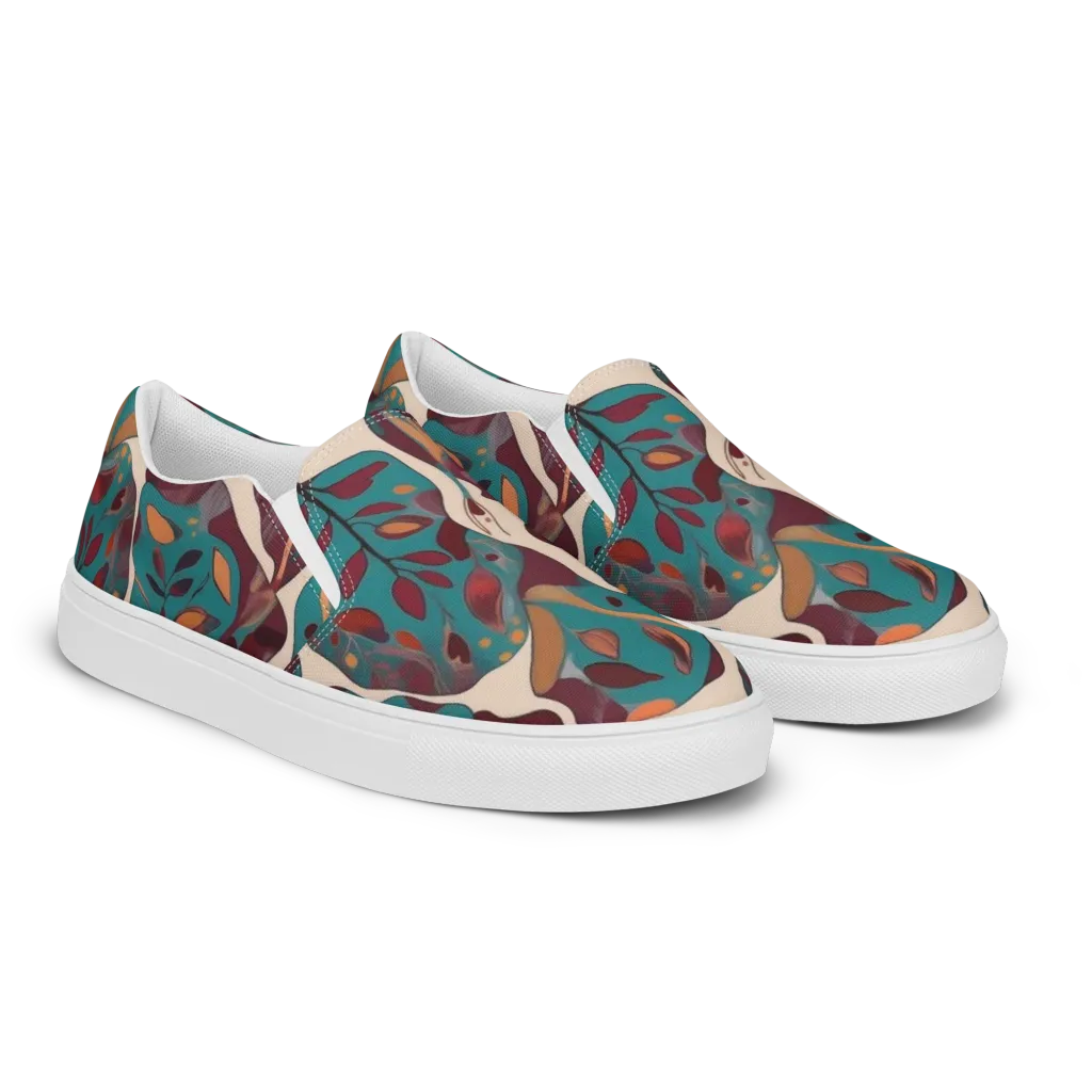 Ember Vine on Women's Slip-On Canvas Shoes — Right Front