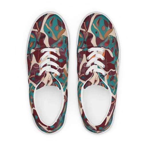 Ember Vine on a Men's Lace-Up Canvas Shoes