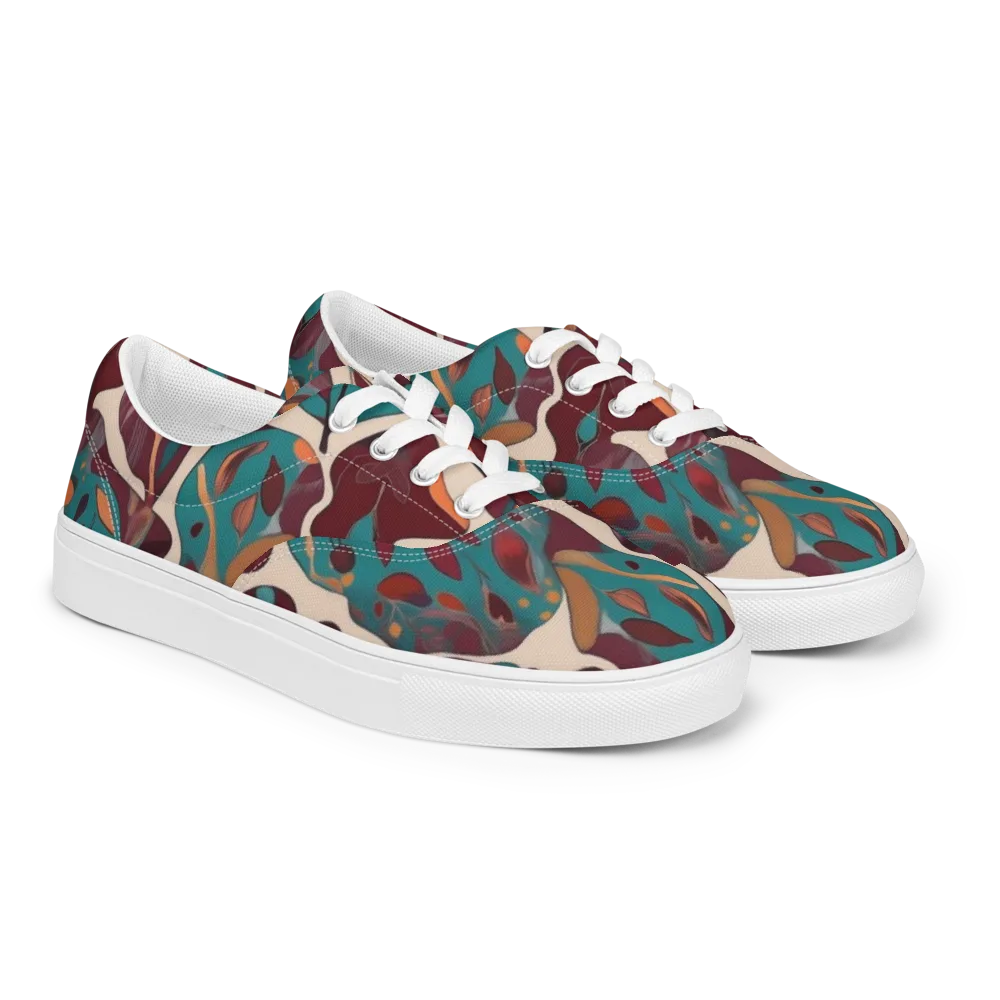 Ember Vine on Men's Lace-Up Canvas Shoes — Right Front