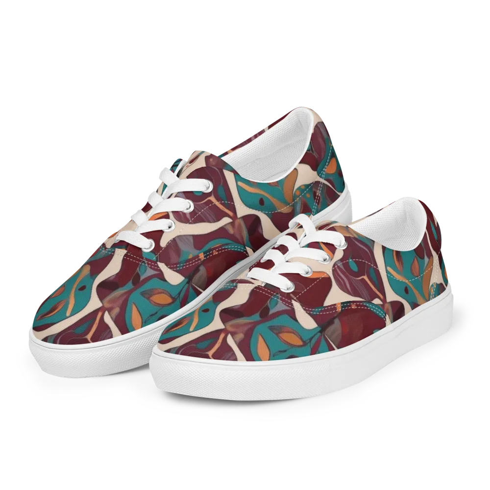 Ember Vine on Men's Lace-Up Canvas Shoes — Left Front