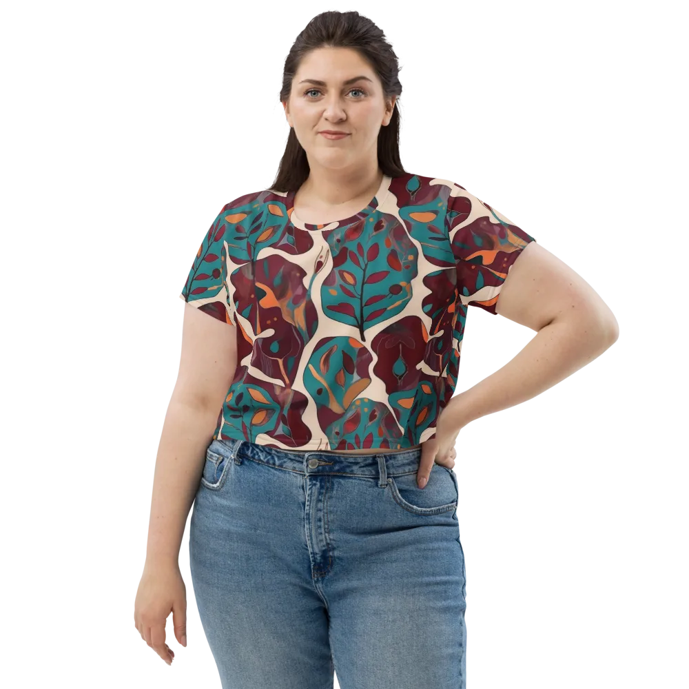 Ember Vine on Crop Tee — Front