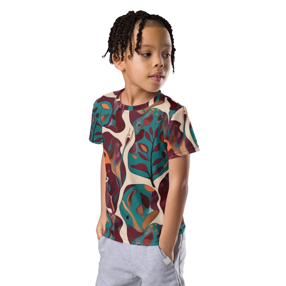Ember Vine on Kids Crew Neck T-Shirt — Left Front