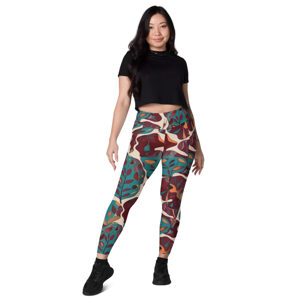 Ember Vine on Leggings with Pockets — Front