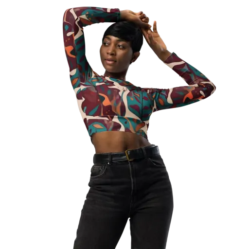 Ember Vine on a Long Sleeve Crop Top
