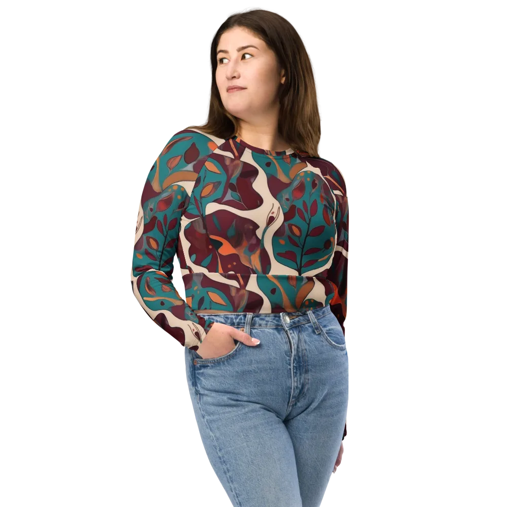 Ember Vine on Long Sleeve Crop Top — Front