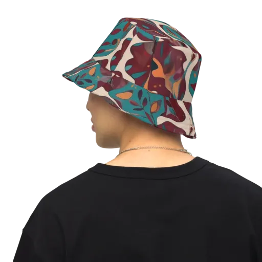 Ember Vine on a Reversible Bucket Hat