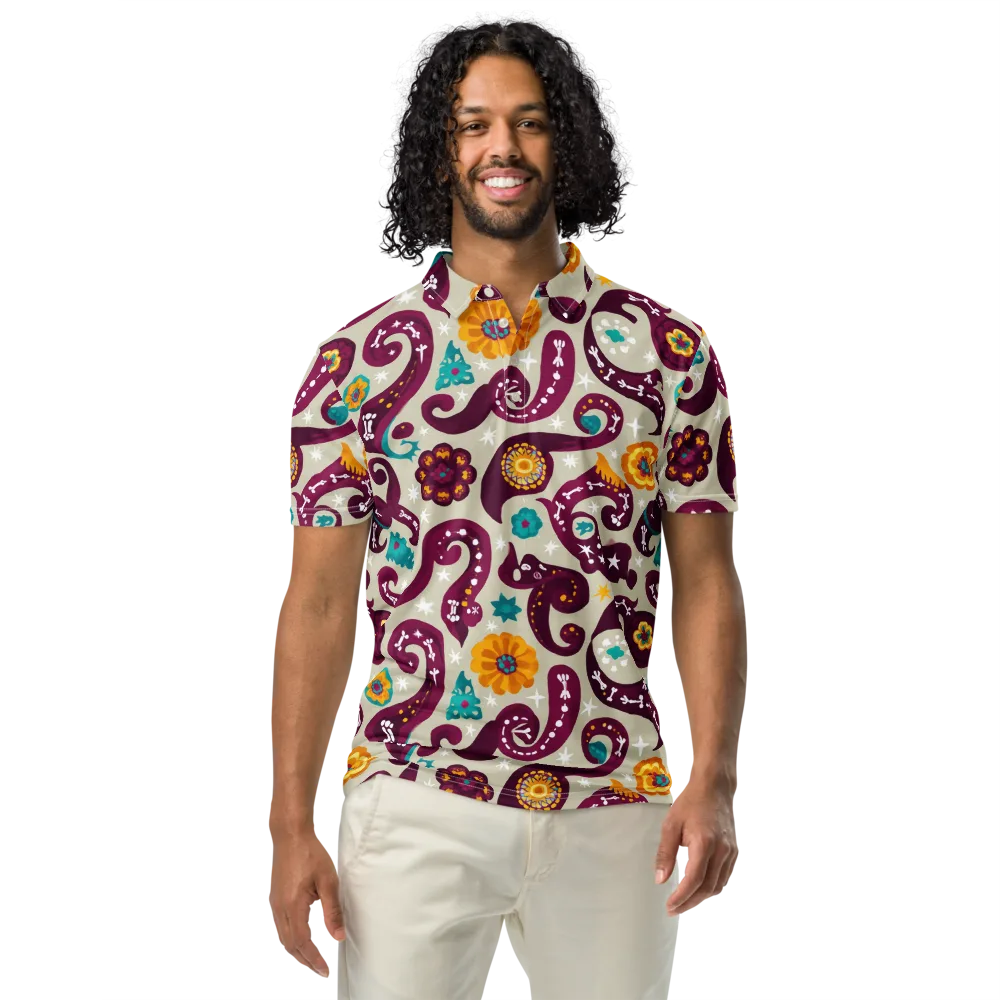 Morbida Botanica on Men's Slim Fit Polo Shirt — Front
