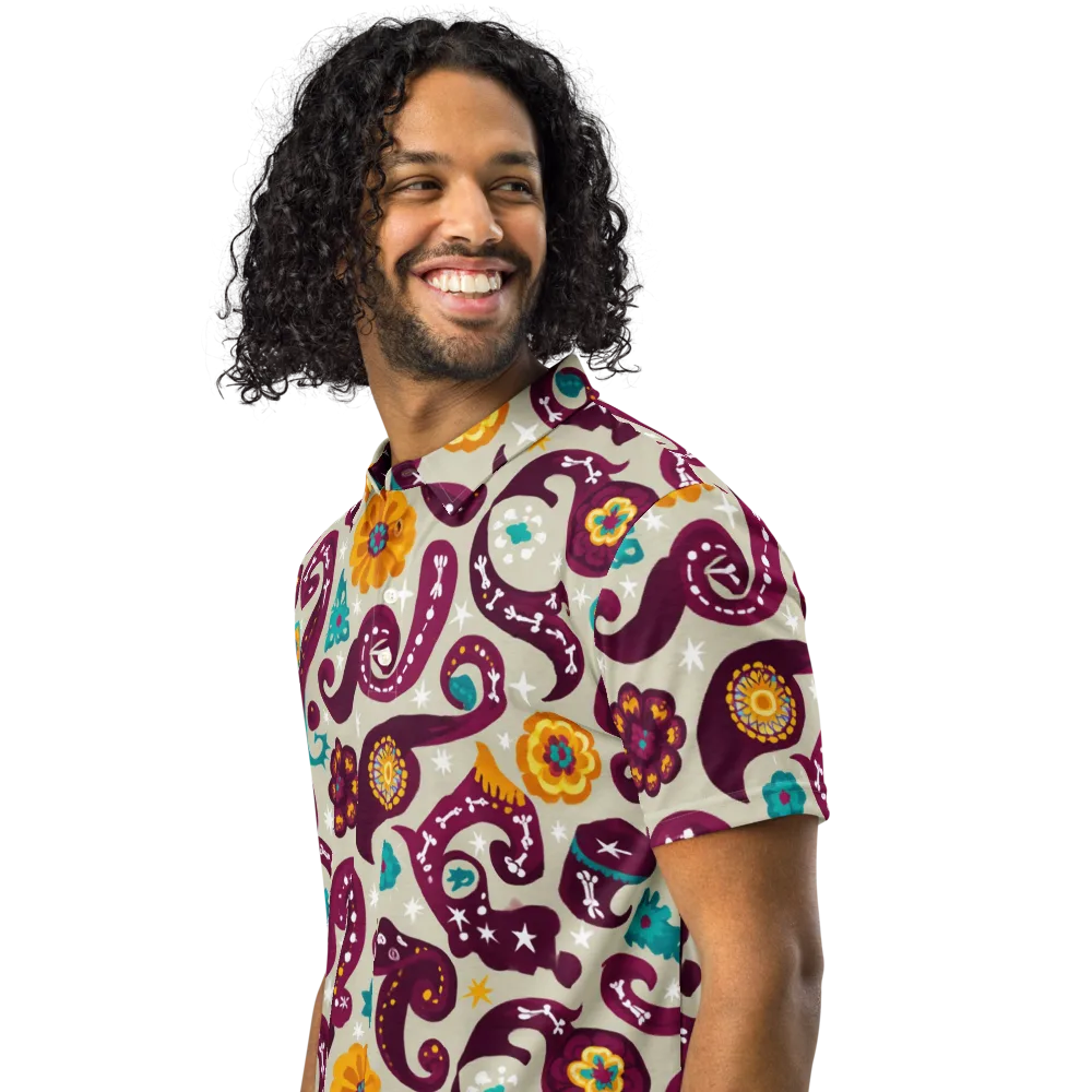Morbida Botanica on Men's Slim Fit Polo Shirt — Left Front