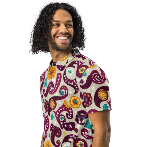 Morbida Botanica on a Men's Slim Fit Polo Shirt