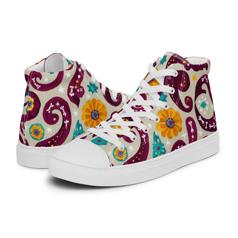 Morbida Botanica on Men's High Top Canvas Shoes — Left