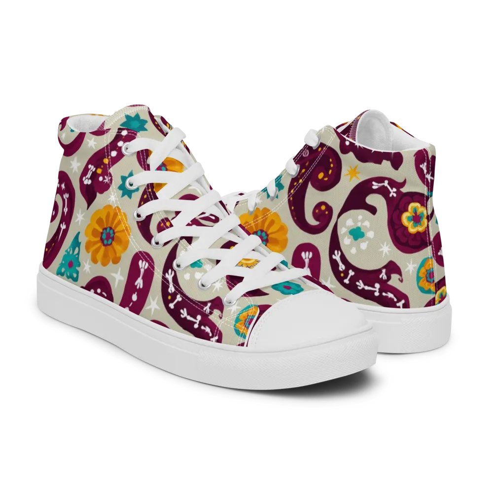Morbida Botanica on Men's High Top Canvas Shoes — Right