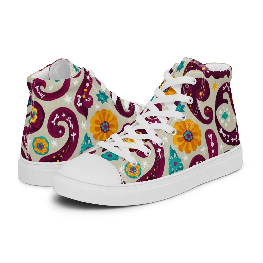 Morbida Botanica on Women's High Top Canvas Shoes — Left