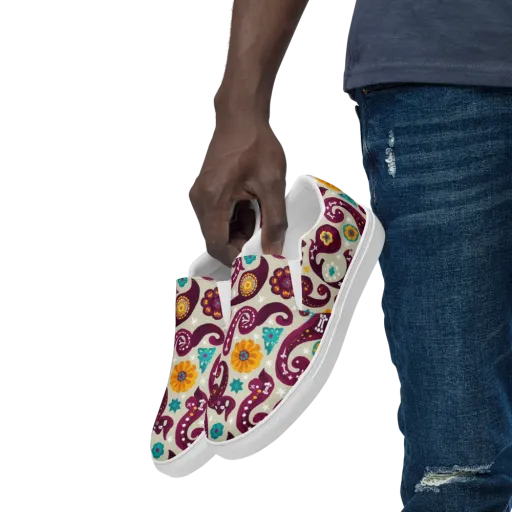 Morbida Botanica on a Men's Slip-On Canvas Shoes