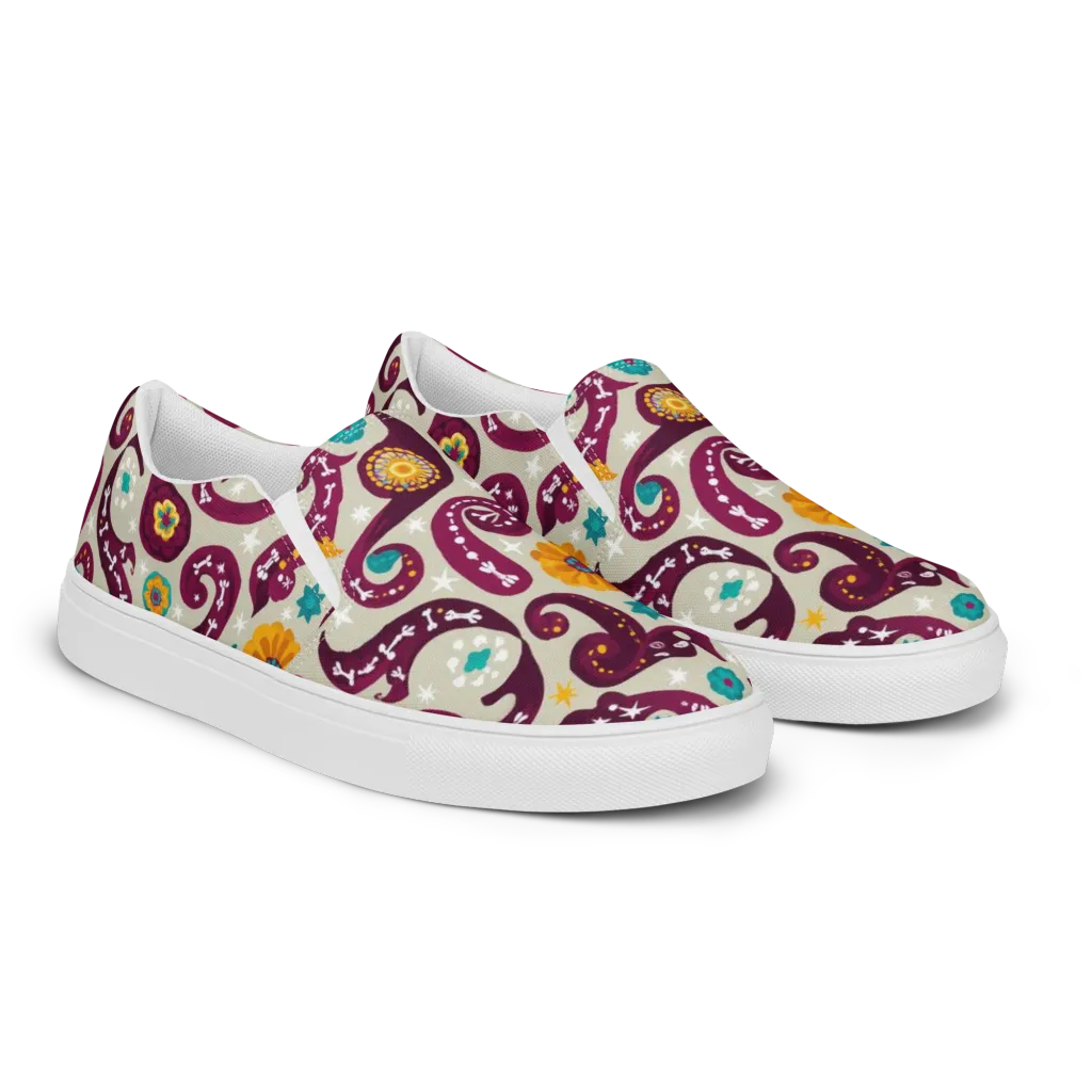 Morbida Botanica on Women's Slip-On Canvas Shoes — Right Front