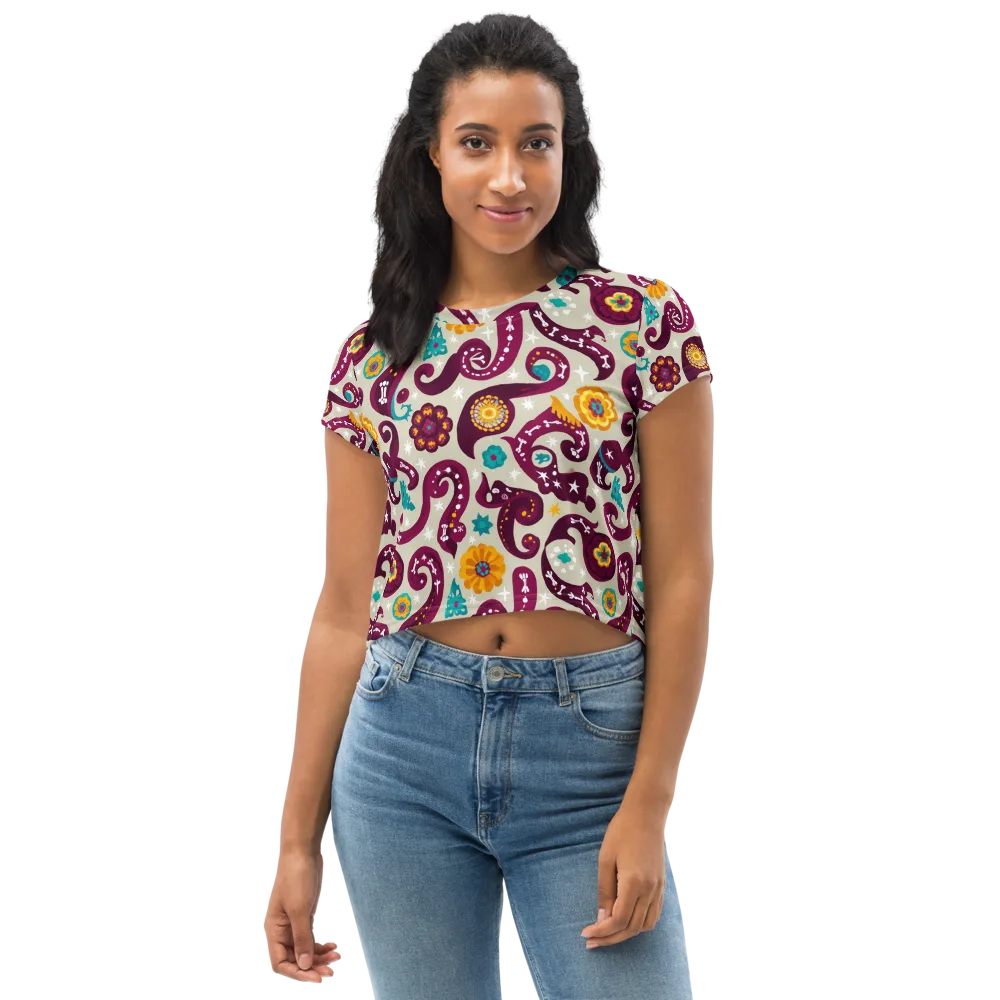 Morbida Botanica on Crop Tee — Front
