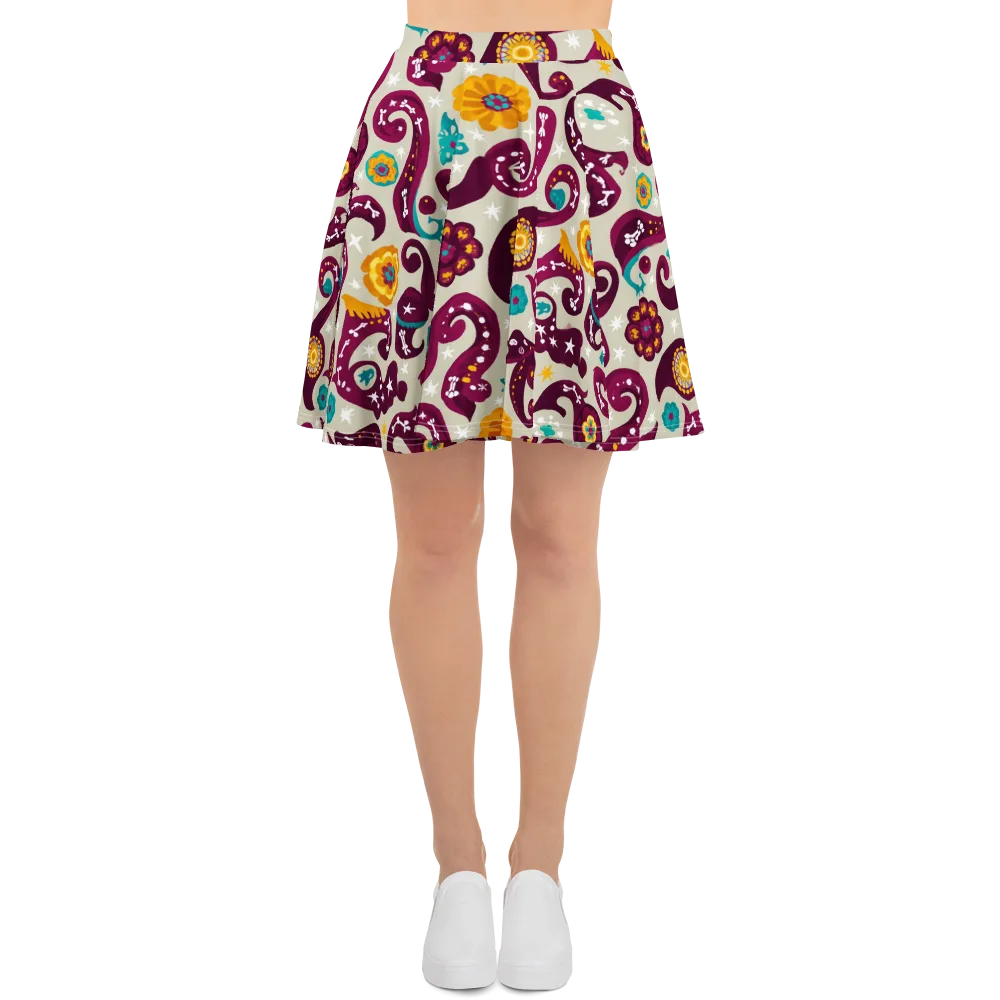 Morbida Botanica on Skater Skirt — Front